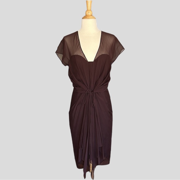 Diane Von Furstenberg Dresses & Skirts - DIANE VON FURSTENBERG Mademoiselle X Silk Cocktail Dress Chocolate Brown, 8